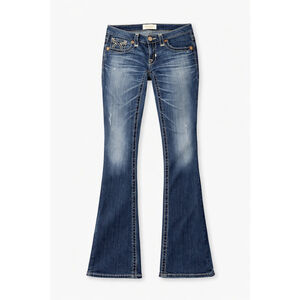 Big Star Liv Boot Jeans 26L X 32 Bootcut Stretch Low Rise Faded Wash Embroidered